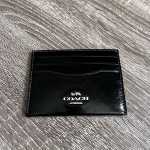 Coach Glossy Black Card Holder